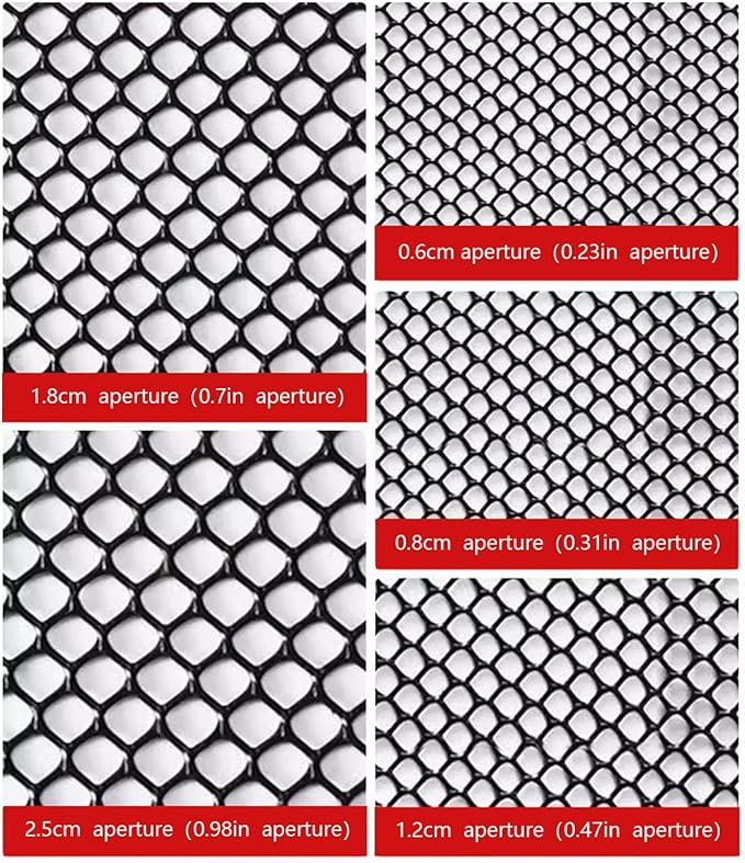 39.3IN x 65.6FT Garden Plastic Wire Mesh Fencing, Black Plastic Safety Fence Roll Poultry Breeding Netting Balcony Protection Net for Gardening Animal Pet Vegetable(Size:39.3INx65.6FT-Mesh 0.7IN)