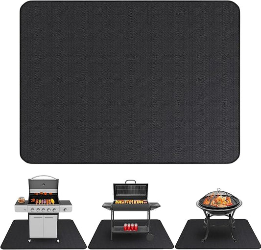 Under Grill Mats for Outdoor Grill (76 x 52 inch) Double-Sided Fireproof Mat for Under Fire Pit Mat the Perfect Grill Matt for Outdoor Grill Deck Protector and BBQ Matt for Under Grill Mat for Deck