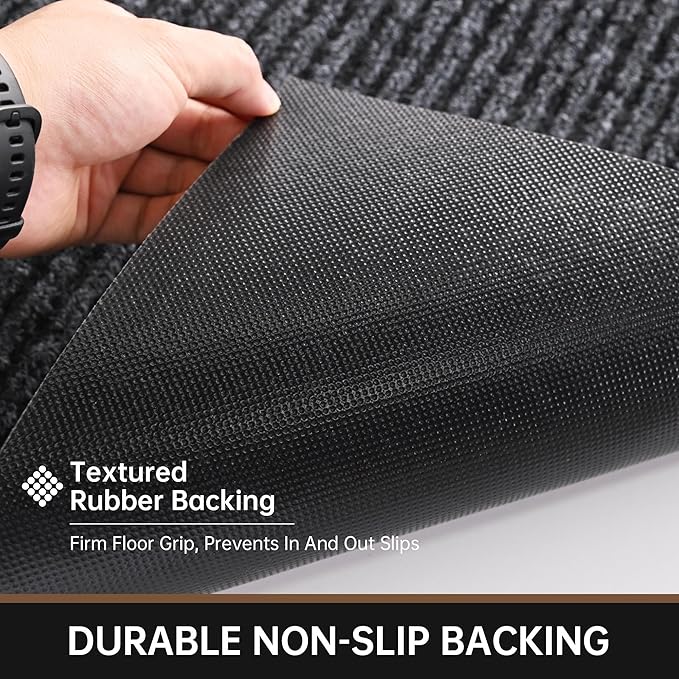 Front Door Mat, 48" x 24" Heavy Duty Indoor Outdoor Doormat, Non-Slip Welcome Mats for Entryway, Rubber Backing Low Profile Commercial Door Mats
