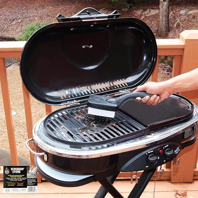 Better Grillin Scrubbin Stone Grill Cleaner Handle-Protect Hands & Nails When Scouring Grill/Griddle with Scrubbin Stone