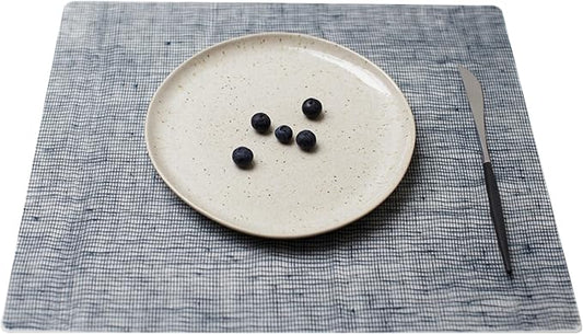 Modern Twist Placemat 100% Food-Grade Silicone, Waterproof and Reusable, Linen - Denim