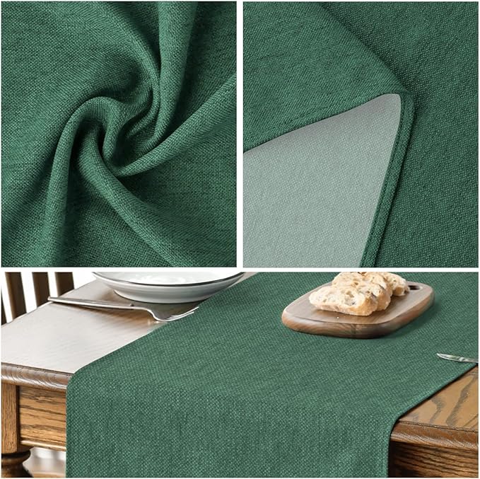 Artoid Mode Forest Green Table Runner, Seasonal Christmas Spring Washable Kitchen Dining Table Decoration for Home Party Decor 13x72 Inch