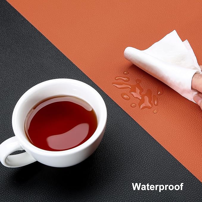 Myir JUN Table Runner Double Sided Vinyl Runner Table 94 Inch Long Runner for Table Washable Waterproof Non-Slip for Home Decorations Black Orange,12 x 94 inch