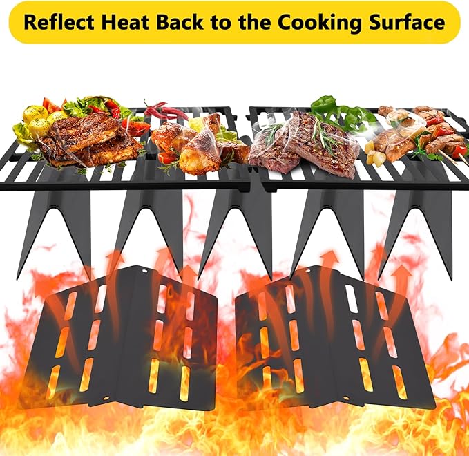 Grill Parts for Weber Genesis 300 Series Grills with Front Control Knob, Genesis E310 E320 E330 S310 S320 S330, 7620 Flavorizer Bars 65505 Heat Deflectors and 62752 Burner Tubes