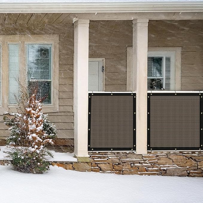 UPGRADE Privacy Fence Screen 4'x29' Brown Outdoor 90% Visibility Blockage 170 GSM Mesh Shade Cover Panels for Backyard,Balcony,Home Decoration with Zip Ties,Customized Avaliable