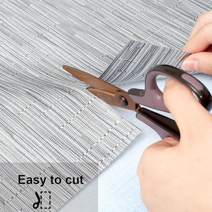 Myir JUN Table Runner, Vinyl Table Runner Indoor Arbitrarily Cropped Runner for Table Heatproof for Home Party (Silver, 12 x 94 inch)