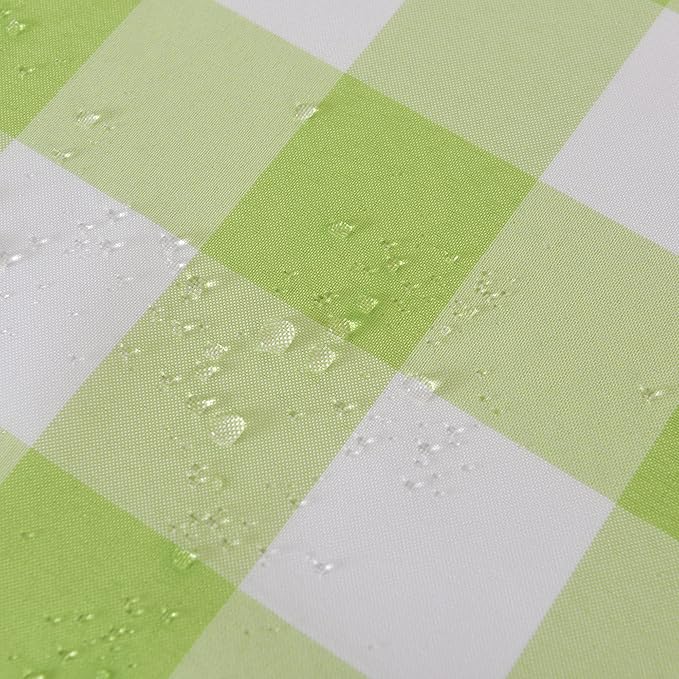 Cupuamon 2 Pack Waterproof Polyester Fabic Rectangle Checkered Tablecloth，60x120 Outdoor Table Cloth，Oil Stain Prevention Table Cloth for Pinics and Parties（Emerald and White）