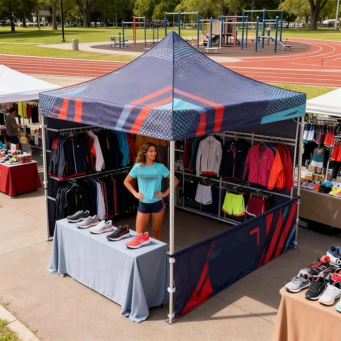 10x10FT Custom Pop Up Canopy Tent with Logo Personalized Trade Show & Event Heavy Duty Aluminum Folding Canopy Tent for Outdoor Markets, Business Branding Advertising