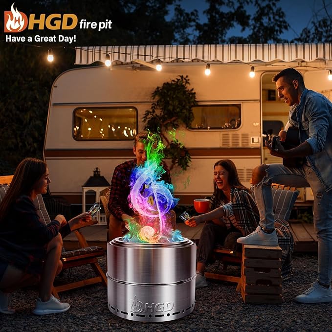 HGD (50 Pack) Fire Color Changing Packets for Fire Pit, Indoor/Outdoor Fireplace, Campfires, Bonfires - Mystical Rainbow Magic Flames, Camping Accessories for Family Entertainment