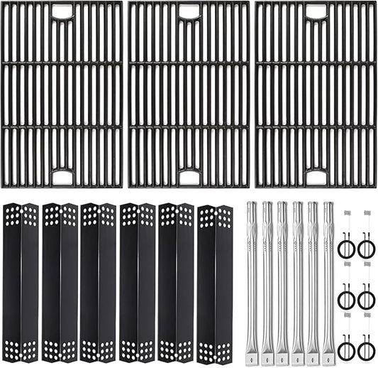 Hisencn Grill Parts Kit for Home Depot Nexgrill 6 Burner 720-0896E, 720-0896B, 720-0896C Gas Grill, Stainless Steel Grill Burners, Heat Plates Tent Shields Flame Tamers, Cooking Grates Grid