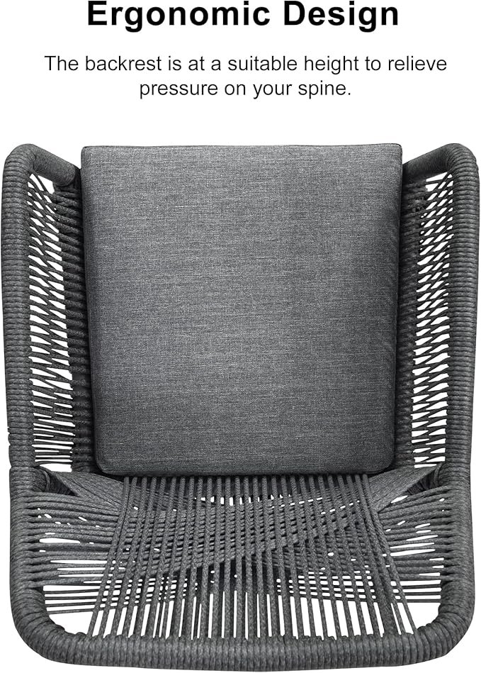 PURPLE LEAF 9 Pieces Outdoor Dining Set All-Weather PE Rattan Outdoor Patio Furniture Set with All Aluminum Frame Square Table and Chairs Set for Lawn Garden Backyard Deck, Grey