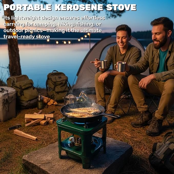 Picnic Burner Furnace, Kerosene Stove, 8-Wick Portable Camping Stove, Outdoor Diesell Cooking Stove, Compact Outdoor Cookware for Backpacking Hiking Adventure Camping