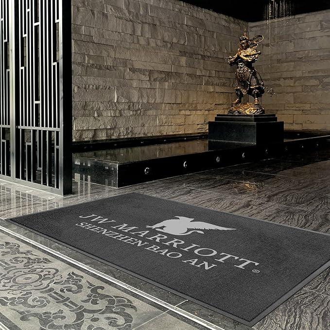 ALLEVI Custom Area Rugs Any Size Color Commercial Grade Entryway Carpets Personalized Logo Text Business Runner Welcome Indoor Outdoor Washable Floor Doormat Home Kitchen Garden 10'x 5'