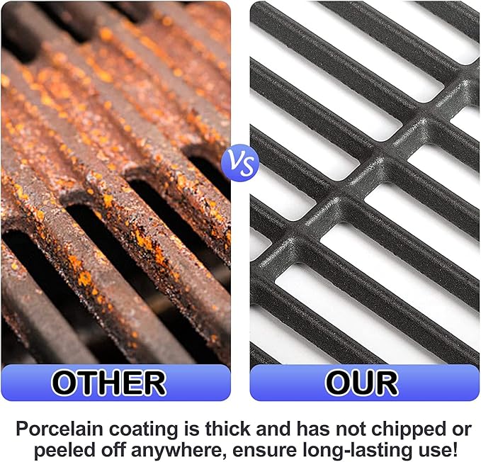 JCLMER Genesis II Grill Grate Replacement Parts for Genesis ii E-310/S-310, ii E-325, ii E-335/S-335, ii SE-335/SE-310, Cast Iron 66095 Cooking Grates for Genesis II LX 300 Series, Weber 66802,66805