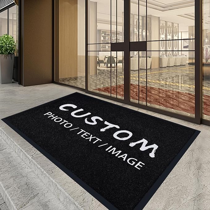Custom Rugs with Logo Doormat Runner Personalized Commercial Area Carpet with Any Size Color Logo Shape Pattern Non Slip Rugs for Indoor Outdoor