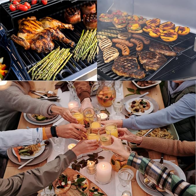 Hisencn Grill Parts Kit for Home Depot Nexgrill 6 Burner 720-0896E, 720-0896B, 720-0896C Gas Grill, Stainless Steel Grill Burners, Heat Plates Tent Shields Flame Tamers, Cooking Grates Grid