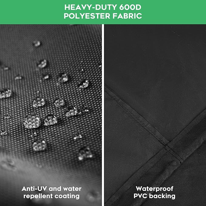 Heavy-Duty 600D Grill Cover fit for Nexgrill Oakford 1150 Pro Offset Smoker and 3-Burner Propane Gas Grill, Nexgrill Oakford 1150 Pro Grill Model 810-0072 Cover