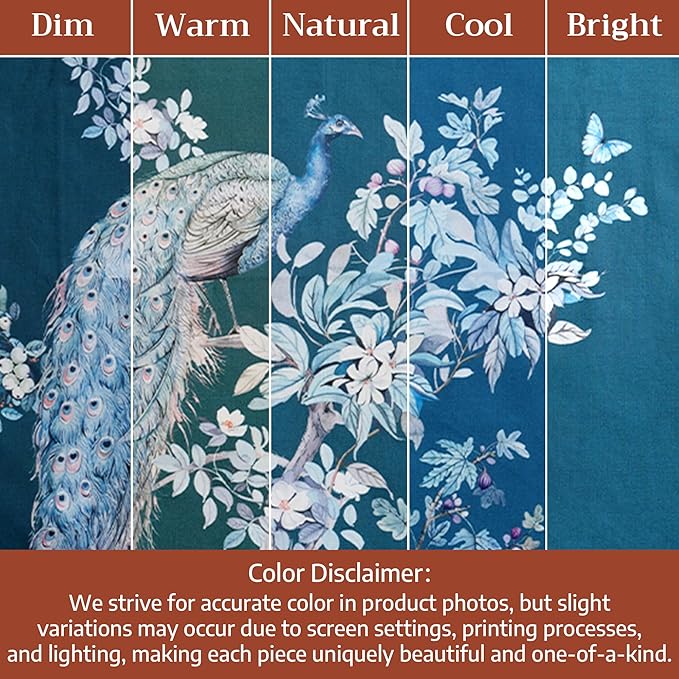 Maison d' Hermine Premium Table Cloth Square Table 100% Combed Cotton 70 x 70 Inches Tablecloth Reusable Decorative for Dining Room, Farmhouse, Party, Festive & Wedding - Peacock Utopia - Deep Sea