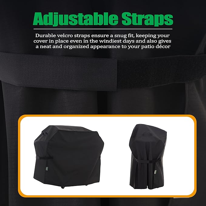 F&J Outdoors Grill Cover, Waterproof Anti-UV for 3-4 Burner Charcoal Gas BBQ, 52Wx25Dx44H in, Black