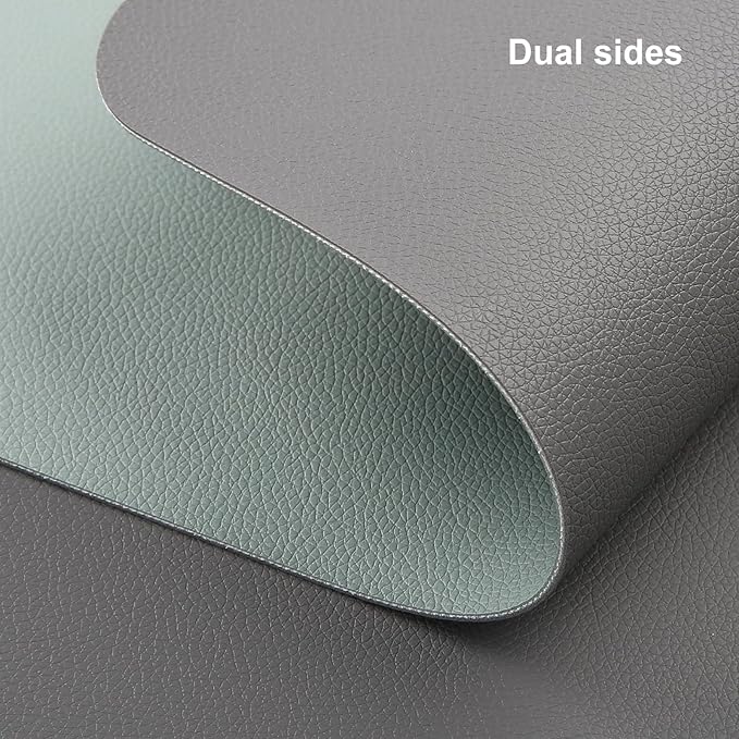 Myir JUN Table Runner Double Sided Vinyl Runner Table 72 Inch Long Runner for Table Washable Waterproof Non-Slip for Home Decorations Gray Sage Green,12 x 72 inch