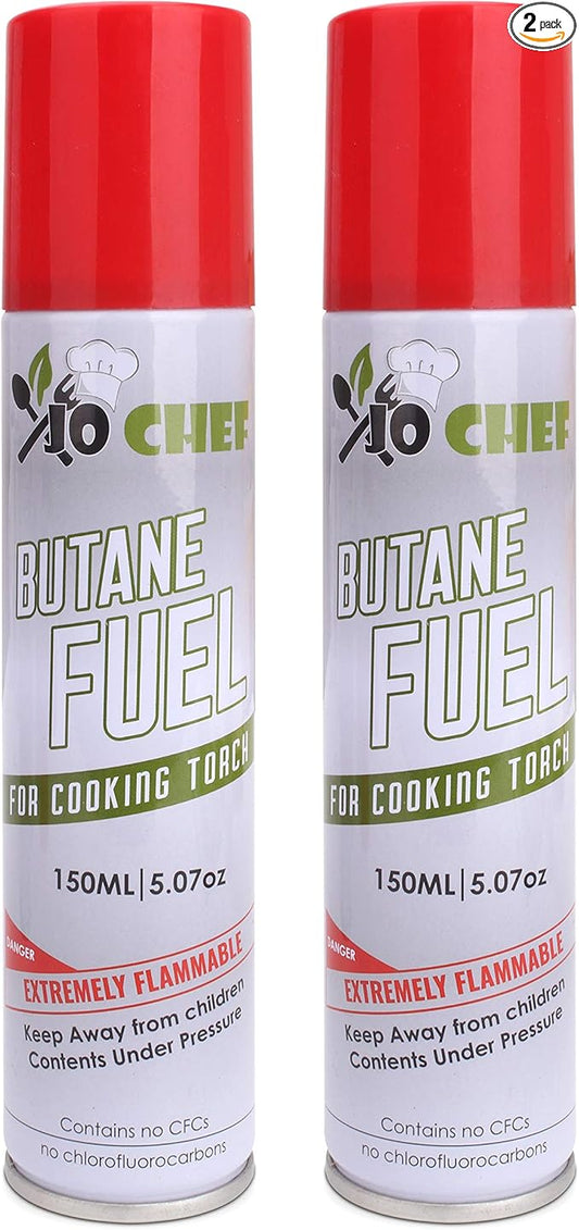 Jo Chef Butane Fuel Refill, Lighter Butane Fuel Canister, Butane Gas Refill for Kitchen Torch, Lighter, Brûlée Kitchen Blow Torch
