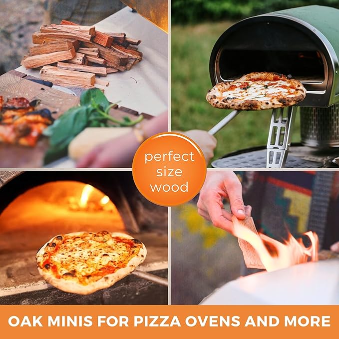 KABIN Tasty Timber - 11 LBS Kiln-Dried Oak Minis for Pizza Ovens & More - Made in USA, All-Natural Hardwood, Perfectly Sized, Sustainably Sourced Fuel