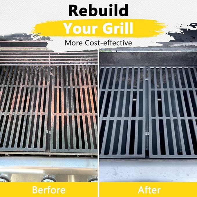 66095 Grill Grates Replacement for Weber Genesis II 300 and II LX 300 Series Gas Grills, 18.75" Cast Iron Cooking Grates for Weber Genesis II E-310 E-315 E-330 E-335 S-310 S-335 S-345