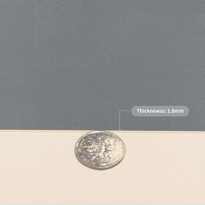 Leather Desk Mat,1.8mm Thick,12x42 Inch Desk Cover,Desk Protector Mat,Dresser Cover Top,Dresser Top Cover,Dresser Top Protector,Desk Covers On Top of Desks(Off White+Light Gray,12×42)