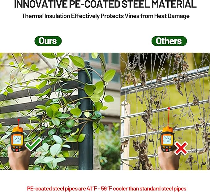 Outdoor Privacy Screen Fence with Feet Stand 4FT x 6FT, Freestanding Fence Privacy Screen for Outside, Metal Pipes and Slats Panels Divider Stake for Garden Patio Balcony Backyard White