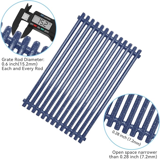 17.4 inch Porcelain Steel Grill Grates Replacement for Weber Spirit 300 Series, Spirit 700, Genesis Silver Gold Platinum B/C for 7525 Grates, Set of 2