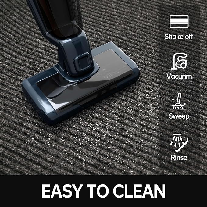 Front Door Mat, 4' x 6' Heavy Duty Indoor Outdoor Door Mat for Entryway, Commercial Door Mats Entrance, Low Profile Welcome Mats Non-Slip, Durable Rubber Backing Entry Mat for Patio, Home
