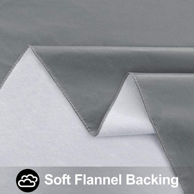 Smiry Rectangle Table Cloth 60x120 Inch, Waterproof Wipeable Vinyl Tablecloths Protector, Oil Spill Proof Plastic Table Cover for Dining, Picnic, Camping, Outdoor, Grey