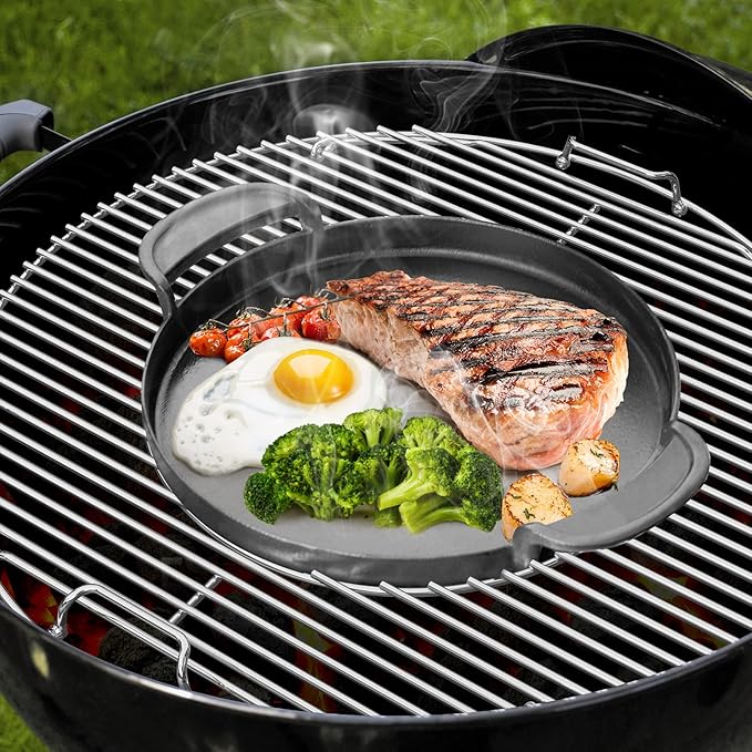 onlyfire Double-Side Hinged Cooking Grate, Gourmet BBQ System Replaced Grilling Grate for Weber 22" Charcoal Kettle Grills