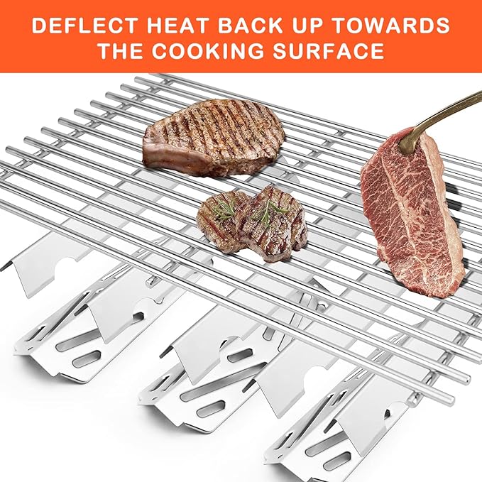 Genesis II Flavorizer Bars for Weber Genesis II/LX 300 Series II E-310, II E-330, II E-335, II S-335, II LX S/E-340 (2017 and Newer) Gas Grills, 17.1" Heat Plates for Weber 66032/66795, 17GA