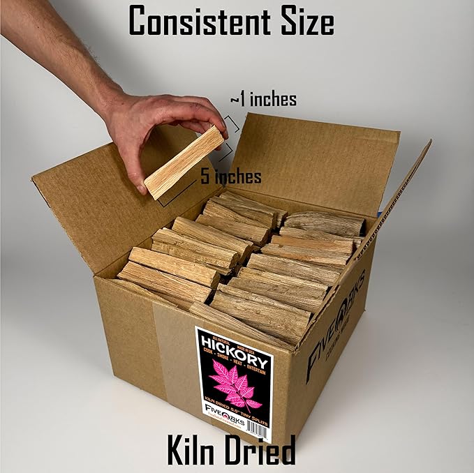 Pizza Oven Wood for Wood Fire Pizza Oven, Mini Hickory Firewood. 5 Inch Hickory Wood (1,000 Cubic Inches) ~5" Kiln Dried Firewood for Ooni Pizza Ovens, Gozney, Bertello Pizza Oven
