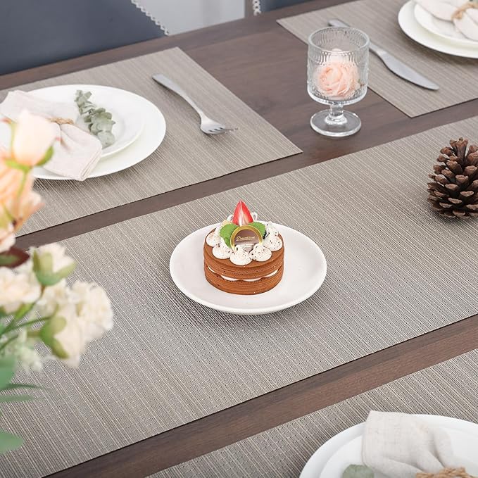 Myir JUN Table Runner, Vinyl Table Runner Indoor 55 Inch Long Arbitrarily Cropped Runner for Table Heatproof for Home Party (Golden Silver, 12 x 55 inch)