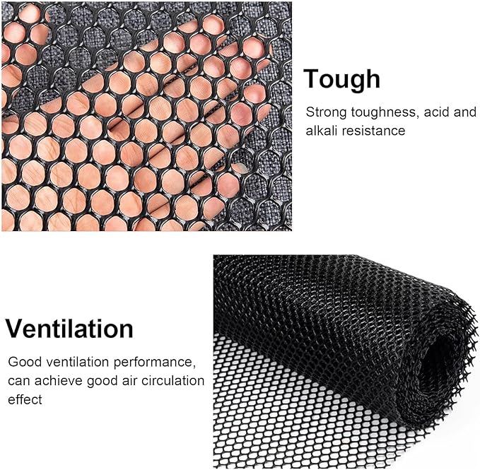 39.3IN x 65.6FT Garden Plastic Wire Mesh Fencing, Black Plastic Safety Fence Roll Poultry Breeding Netting Balcony Protection Net for Gardening Animal Pet Vegetable(Size:39.3INx98.4FT-Mesh 0.7IN)