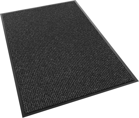 Front Door Mat, 72" x 48" Heavy Duty Indoor Outdoor Doormat, Non-Slip Welcome Mats for Entryway, Rubber Backing Low Profile Commercial Door Mats, Black Stripe
