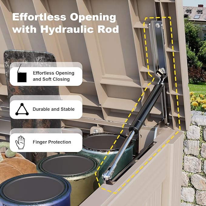 150 Gallon Outdoor Storage Box – Resin Deck Box with Lockable Lid, Waterproof Patio Furniture Storage for Tools, Garden & Yard Organization
