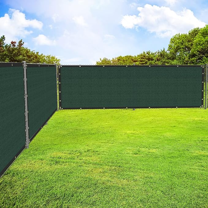ECOOPTS 4'x123' Privacy Fence Screen Windscreen with Copper Grommets, Fit for Commercial Fence and Residential Garden Outdoor 90% UV Blockage, Cable Zip Ties Included (Green)