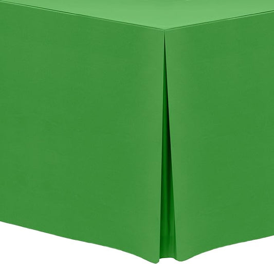 Ultimate Textile -5 Pack- 5 ft. Fitted Polyester Tablecloth - Fits 30 x 60-Inch Banquet and Folding Rectangular Tables - 42" H, Kelly Green