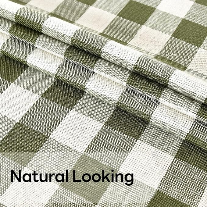 Gingham Table Cloth for Rectangle Tables Green Checkered Plaid Tablecloth Heavy Duty Cotton Blend Washable & Wrinkle Table Cover for Outdoor Kitchen Dining Picnic Camping (60x120 Inch)