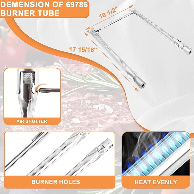 Grill Parts for Weber Spirit 2 Grill Parts GS4 Spirit II & I E210 S210 E220 S220, Replacement for Weber Spirit E-210 Flavorizer Bars 7635 67045,Burner Tube 67024 67102 69785,Crossover Tube 69899 67278