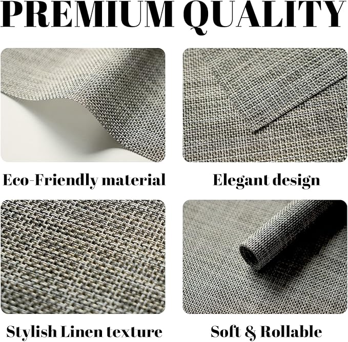 Placemats Set of 4 Vinyl/Plastic Woven Place Mats for Kitchen Table Indoor/Outdoor Washable Placemat Wipeable Dining Table Mats (Brown,4)
