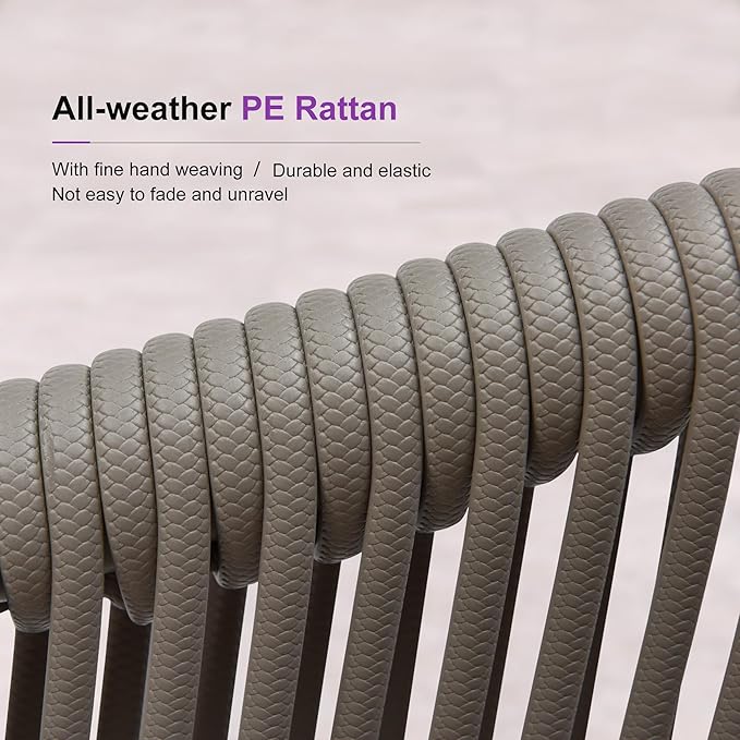 PURPLE LEAF 11 Pieces Outdoor Dining Extended Upgrade Table and Chairs Set Patio Dining Set Aluminum Wicker Rattan Patio Furniture Set for Lawn Garden Backyard Grey