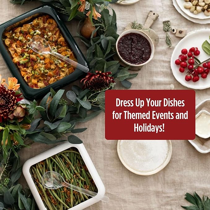 Fancy Panz - Marble 9x13x2" Aluminum Foil Pan Carrier with Lid - Elevated Food Serving Tray - Portable Casserole Carrier with Lid - Made in the USA Hosting Essentials