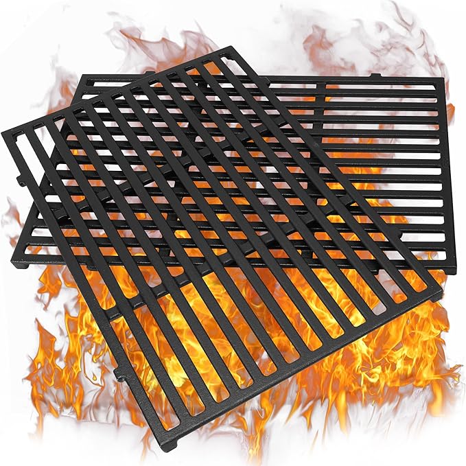 17.5 Inch Grill Grates for Weber Spirit Grill Parts, Spirit 300 Series Parts E310 E215 E320 S310 S320 S315 Gas Grill Cooking Grids, Cast Iron Grill Grates Replacement for Weber 7638 7639