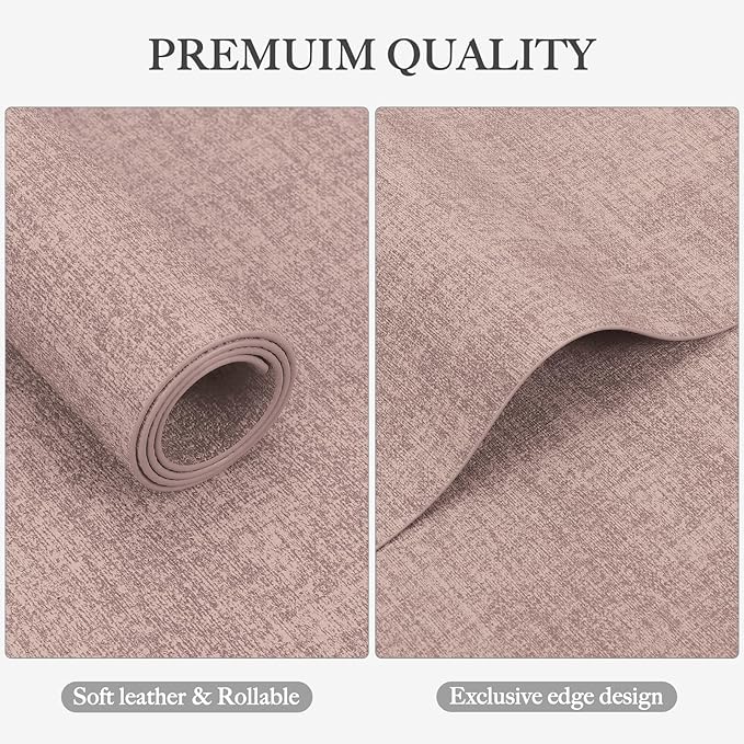 Faux Leather Heat Resistant Placemats Set of 8 – Waterproof Oilproof Wipeable Dining PU Vinyl Place Mat Easy Clean Table Mats for Kitchen/Dining/Party/Holiday, Pink