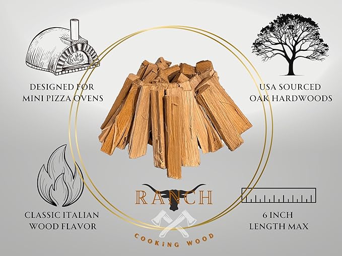 Pizza Oven Wood ~ 6 inch Mini Oak Logs, 1000 Cubic in., Wood for Pizza Oven, Such as Ooni, Gozney, Bertello, Solo Stove & More! Great for Grilling & Smoking, Naturally Cured, 12-14lbs, USA Harvested!
