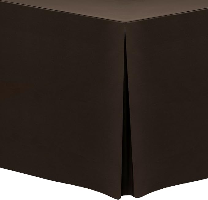 Ultimate Textile -3 Pack- 5 ft. Fitted Polyester Tablecloth - Fits 30 x 60-Inch Banquet and Folding Rectangular Tables - 42" H, Chocolate Brown